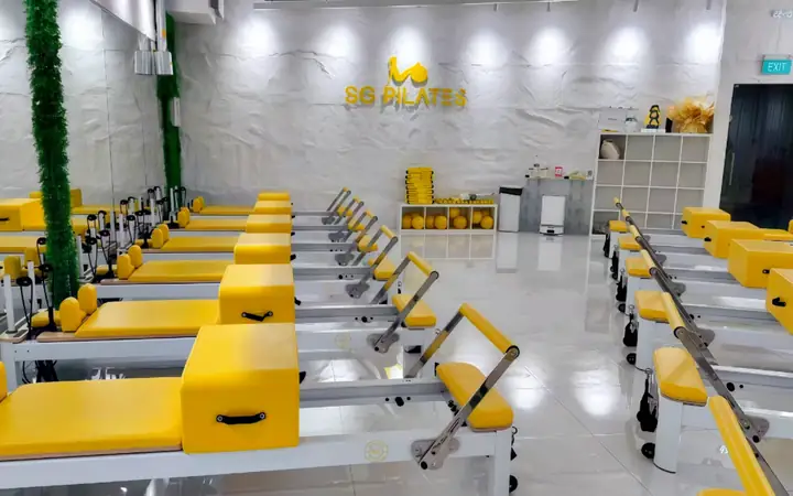 Yellow reformers at SG Pilates Lorong Chuan