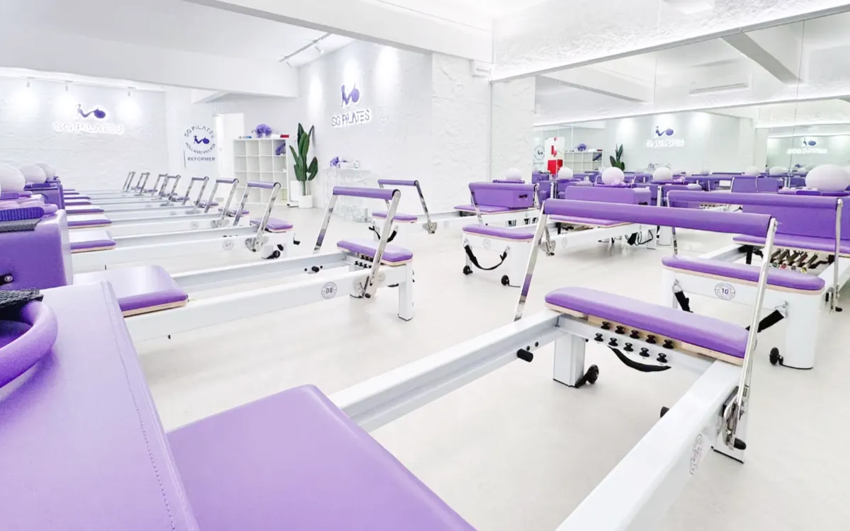 Lavender reformers at SG Pilates Holland Village