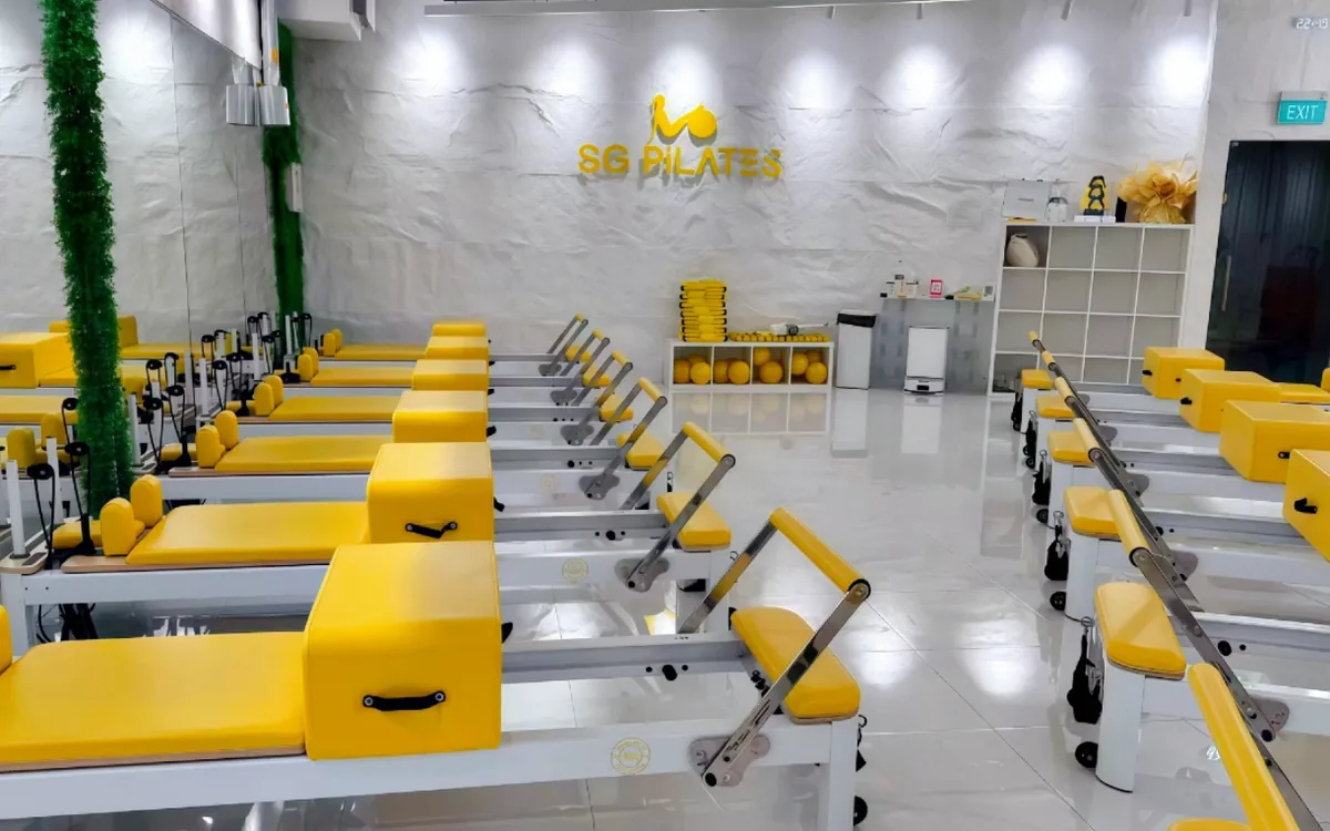 Yellow reformers at SG Pilates Lorong Chuan